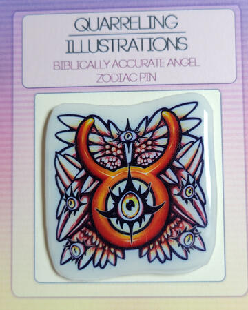 Biblically Accurate Angel Zodiac Pins